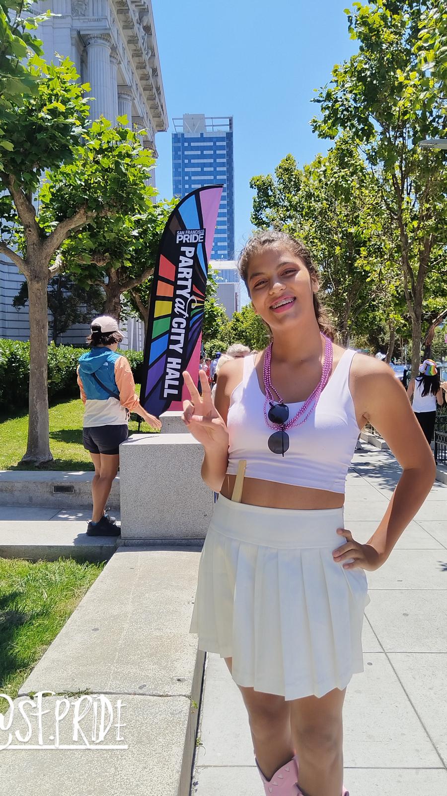 Jessie Yamamoto at San Francisco City Hall during SF Pride